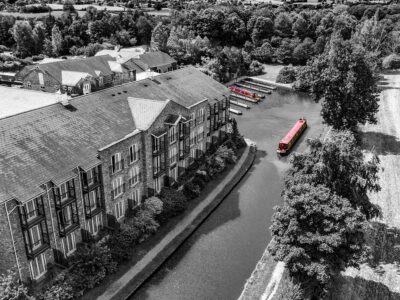 Lion Quays B-W Drone Photo