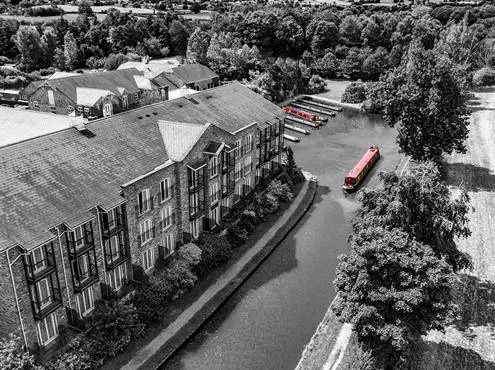 Lion Quays B-W Drone Photo